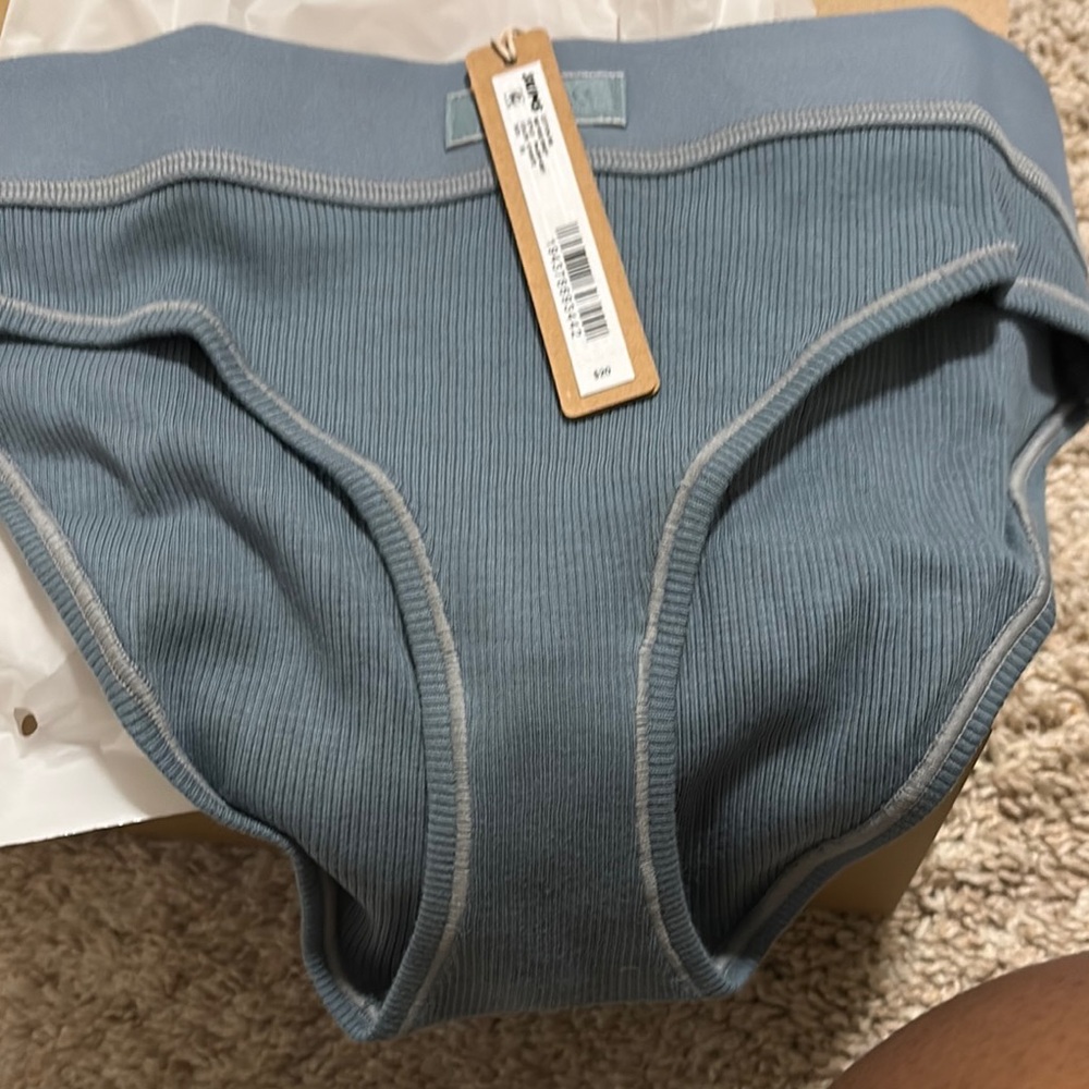 SKIMS Ribbed Panties in Blue